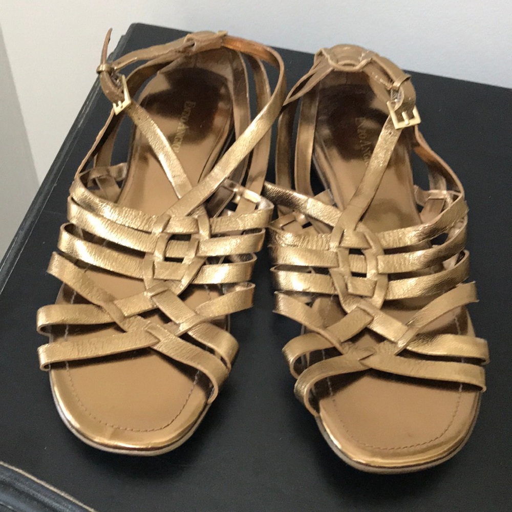 Gold Enzo Angioloni Braided Flats